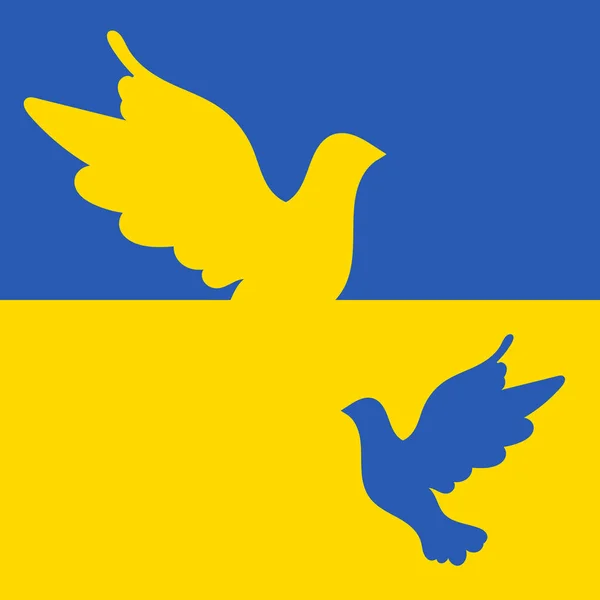 Ukrán Zászló Egy Repülő Galamb Illusztráció Mentse Ukrajna Háttér Eps — Stock Vector