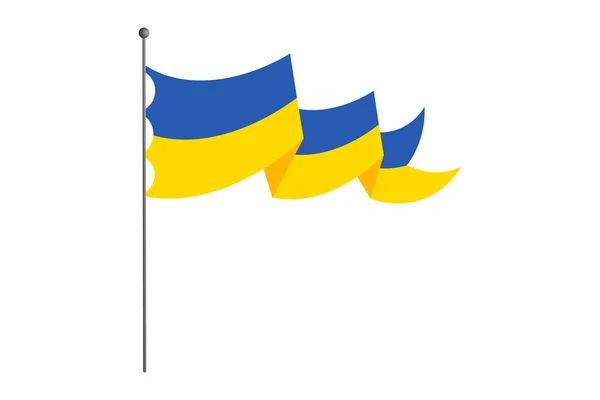 Wellige Ukrainische Flagge Vektor Illustration Isoliert Auf Weißem Hintergrund — Stockvektor