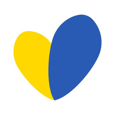 Ukrayna kalp vektör simgesi izole edildi
