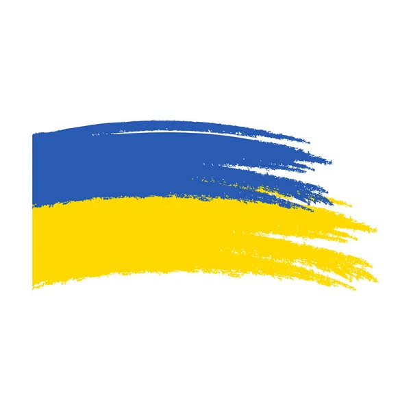 Ukrajna Zászló Ecset Stroke Hatás Ikon Vektor Elszigetelt — Stock Vector