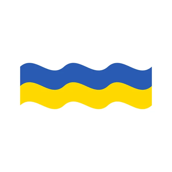 Ukrayna Dalga Bayrağı Vektörü Izole Edildi — Stok Vektör