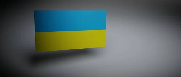 Bandeira Ucraniana Com Sombra Moderno Fundo Abstrato Renderização Apoio Ucrânia — Fotografia de Stock