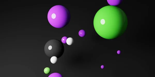 Abstract Background Falling Balls Dynamic Flying Bubbles Modern Trendy Background — Stock Photo, Image