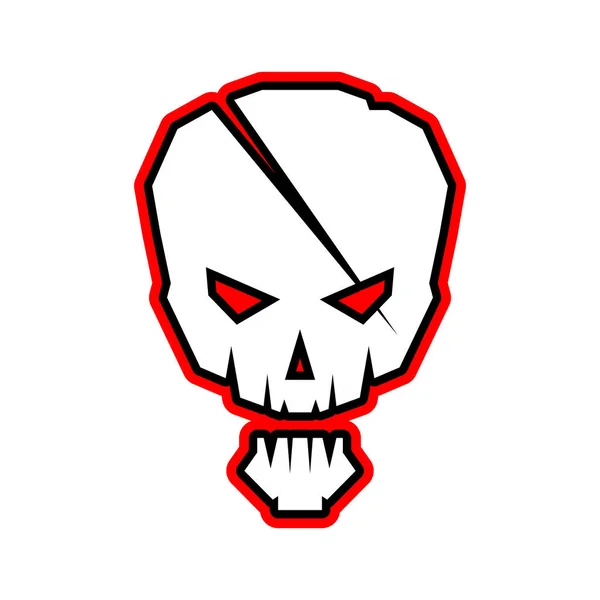 Aggressive Skull Scar Icon Comic Style Illustration Shirt Print Horror — ストックベクタ