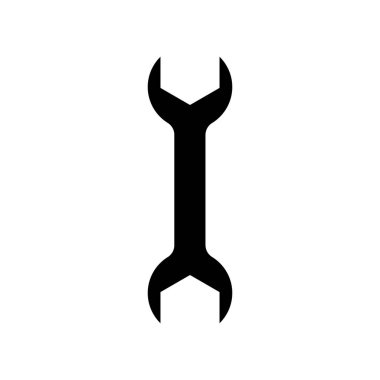 Anahtar simgesi. İnşaat aleti. Düz resim çizimi beyaz arkaplanda izole edildi. Vektör EPS 10