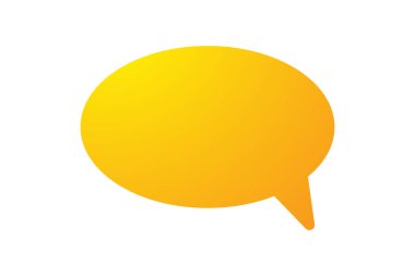 Boş tabela konuşma balonu. Beyaz arka planda izole edilmiş modern sarı işaret vektör çizimi. EPS 10