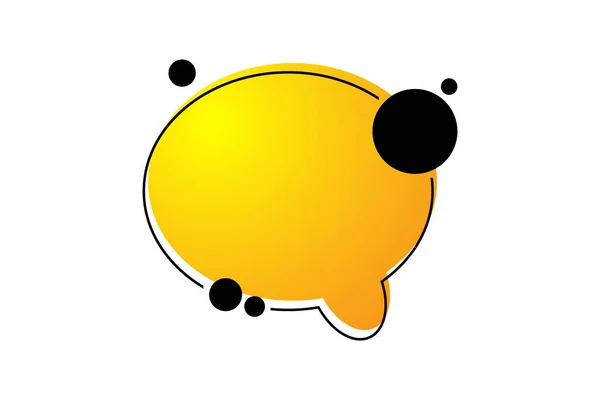 Empty Sign Speech Bubble Memphis Style Modern Yellow Sign Vector — Stock Vector