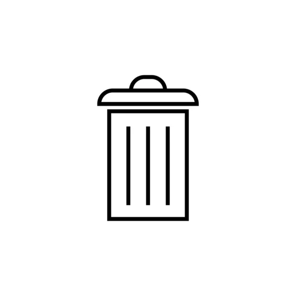 Trash Can Icon Delete Sign Symbol Illustration Isolated White Background — Image vectorielle