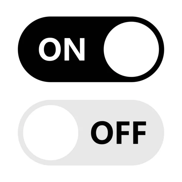 Botones Interruptor Encendido Apagado Juego Botones Interruptor Diseño Plano Ilustración — Vector de stock