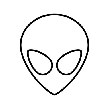 Uzaylı ikonu. Uygulamalar ve web siteleri için uzaylı sembolü. Vektör illüstrasyonu arka planda izole edildi. Vektör EPS 10