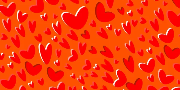 Cute Flying Hearts Background Paper Cut Decorations Valentine Day Vector — Wektor stockowy