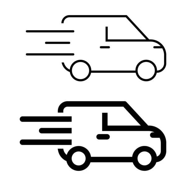Φορτηγό Αυτοκίνητο Γραμμή Εικονίδιο Σύμβολο Παράδοσης Απομονώνεται Λευκό Φόντο Διάνυσμα — Διανυσματικό Αρχείο