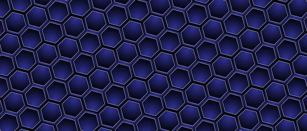 Abstrakt Hexagon Blå Bakgrund Med Ljus Och Skugga Modern Vektor — Stock vektor