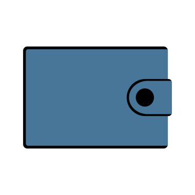 Cüzdan resmi, para cüzdanı ikonu. Vektör illüstrasyonu beyaz arkaplanda izole edildi. 