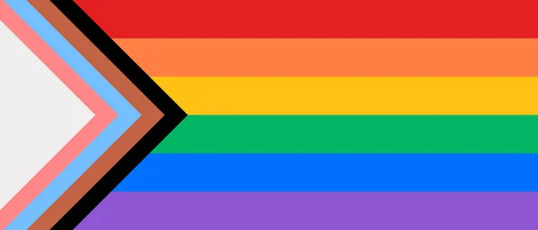 进步的骄傲标志的例证 骄傲的旗帜图标 彩虹旗现代背景矢量Eps — 图库矢量图片