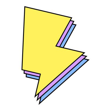 Şimşek çıkartması eski usul. Vektör illüstrasyonu beyaz arkaplanda izole edildi.