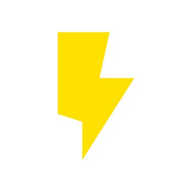 Yıldırım, şimşek simgesi. Modern vektör illüstrasyonu beyaz arkaplanda izole edildi.