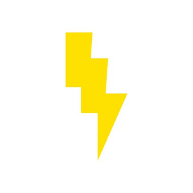 Yıldırım, şimşek simgesi. Modern vektör illüstrasyonu beyaz arkaplanda izole edildi.