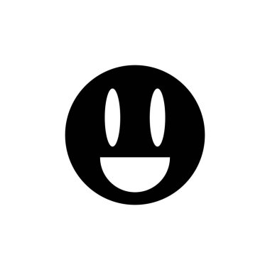 Havalı bir gülümseme ikonu. Düz stil emoji çizimi beyaz arkaplanda izole edildi. Vektör EPS 10