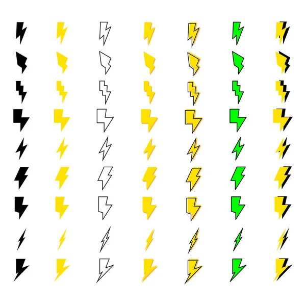Набір Векторних Піктограм Грім Електричний Знак Символ Грімболу Сучасна Векторна — стоковий вектор
