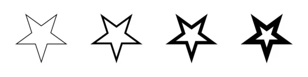 Pentagram Inverted Star Vector Illustration Isolated White Background — Stok Vektör