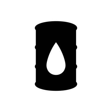 Yağ bidonu, uygulamalar ve web siteleri için varil simgesi. Beyaz arkaplanda vektör simgesi izole edildi.