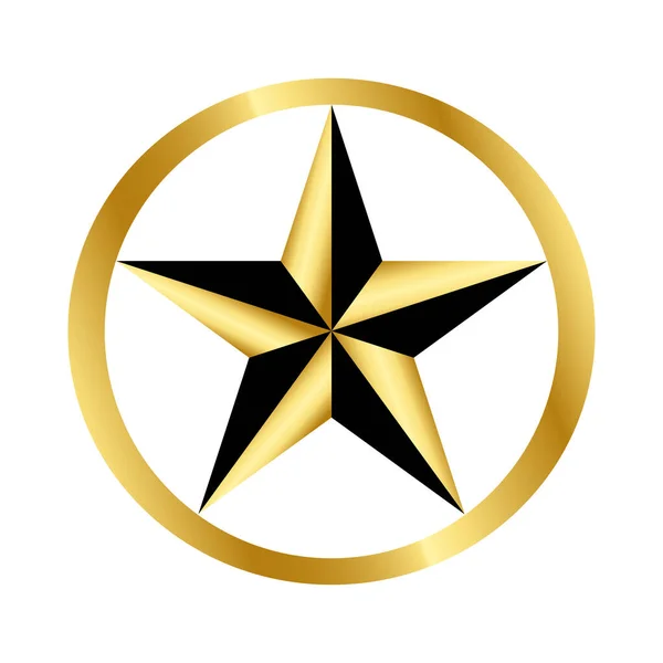 Icono Brillante Estrella Dorada Aislado Sobre Fondo Blanco Vector Eps — Archivo Imágenes Vectoriales