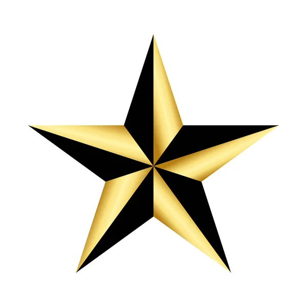 Glänzendes Goldenes Sternsymbol Auf Weißem Hintergrund Vektor Eps — Stockvektor