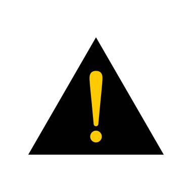 Sarı acil uyarı sembolü ve güvenlik alarmı. Dikkat ya da ünlem tehlike arz ediyor. Beyaz arkaplanda vektör simgesi çizimi izole edildi.