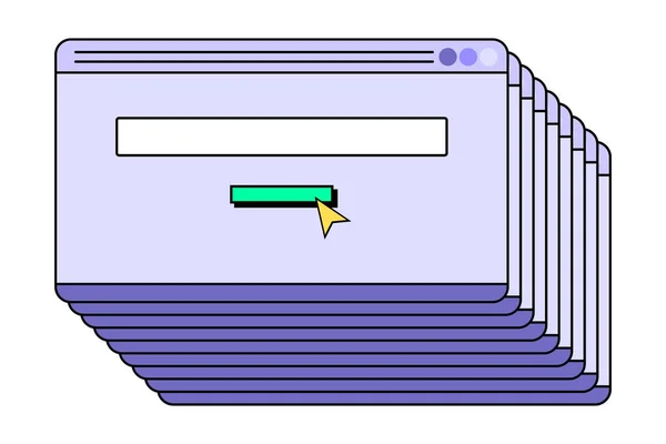 Web Banner Template Retro Computer Interface Style Retrowave Design Mail — Image vectorielle