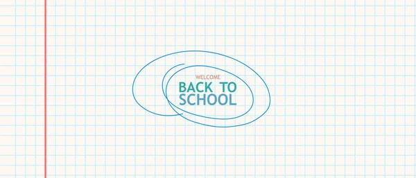 Welcome Back School Text School Notebook Cage Abstract Vector Cover — Vector de stock