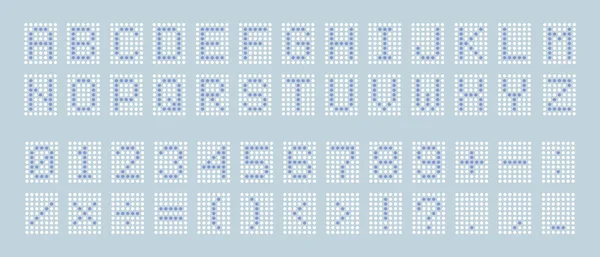 Dotted Digital Font Led Display Font Digital Scoreboard Alphabet Vector — 스톡 벡터