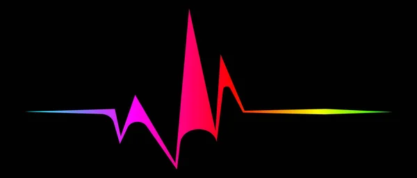Abstract Gradient Heartbeat Line Icon Isolated Black Background Vector Eps —  Vetores de Stock