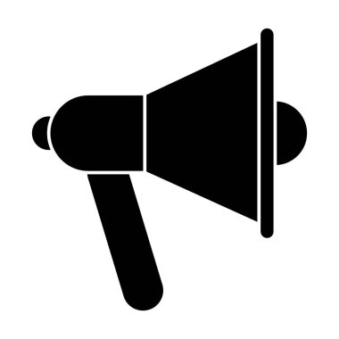 Terfi megafon ikonu. Vektör illüstrasyonu arkaplanda izole edilmiş beyaz.