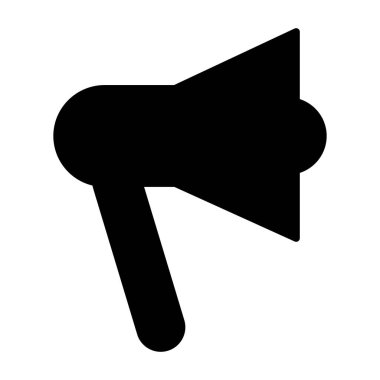 Terfi megafon ikonu. Vektör illüstrasyonu arkaplanda izole edilmiş beyaz.