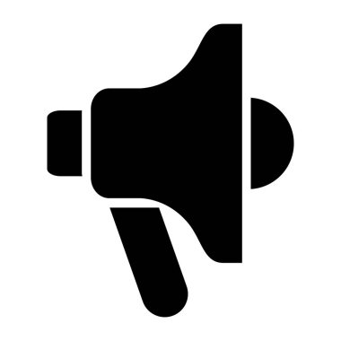 Terfi megafon ikonu. Vektör illüstrasyonu arkaplanda izole edilmiş beyaz.