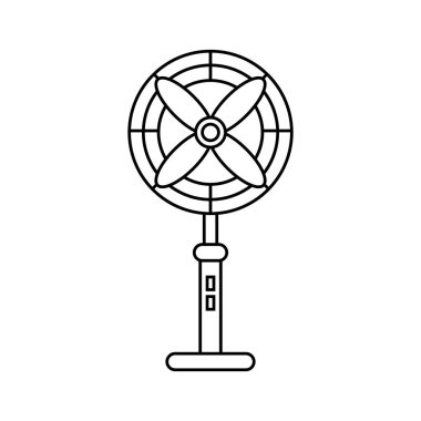 Floor fan line icon set. Vector isolated on transparent background