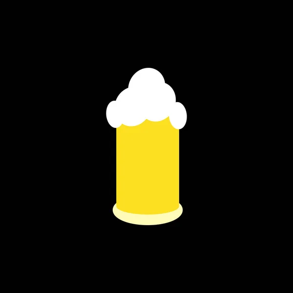 Beer Glass Alcohol Beer Glass Foam Design Vector Illustration Flat — Διανυσματικό Αρχείο