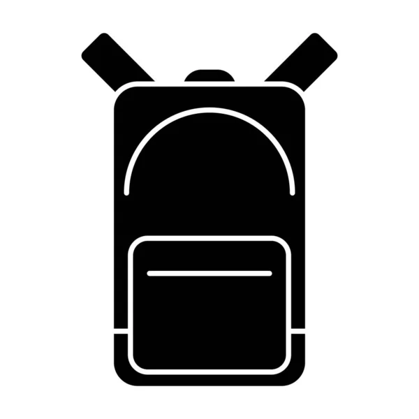 School Backpack Black Flat Icon Back School Vector Illustration Isolated — Stockvektor