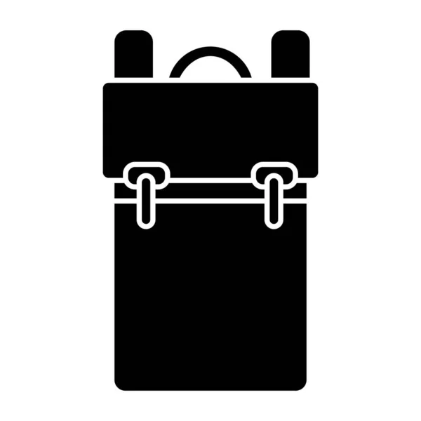 School Backpack Black Flat Icon Back School Vector Illustration Isolated — Stockový vektor