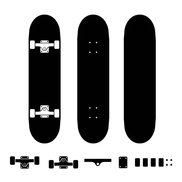 Skateboard Fingerboard Icon Disassembled Skate Clipart Vector Isolated White Background — Vector de stock