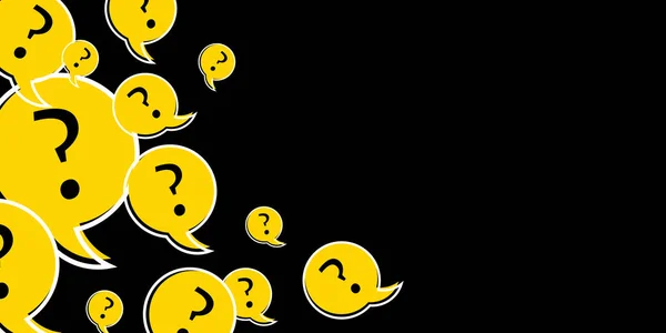 Speech Bubbles Question Marks Black Background Abstract Vector Illustration Eps — ストックベクタ