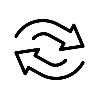 Transfer arrows icon. Linear style sign for mobile concept and web design. Left right arrows icon. Symbol, logo illustration. Vector isolated on white background.