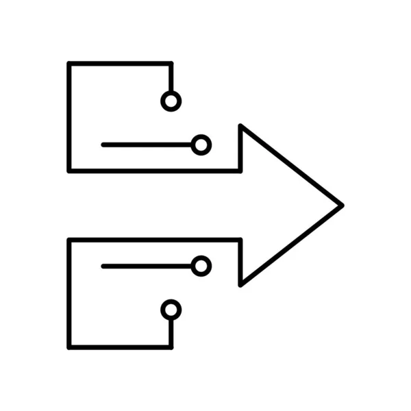 Значок Перенос Стрелок Линейный Знак Стиля Мобильной Концепции Веб Дизайна — стоковый вектор
