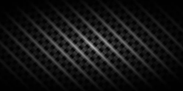 Dark Black Wicker Geometric Grid Background Modern Dark Abstract Vector — Stock Vector