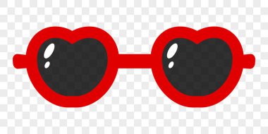 Cartoon sunglasses with clear lenses. Vector illustration isolated on transparent background.