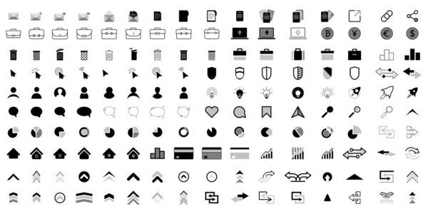 Big set of icons for business and finance. Modern icons and pictograms for apps and website. Illustration isolated on white background. Vector  EPS 10