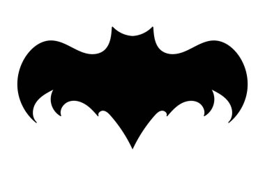 Bat icon. Black flat silhouette of bat. Vector illustration isolated on white background.