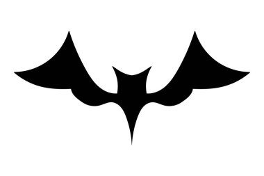 Bat icon. Black flat silhouette of bat. Vector illustration isolated on white background.