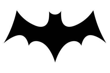 Bat icon. Black flat silhouette of bat. Vector illustration isolated on white background.